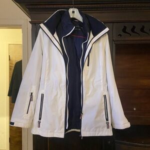 Tommy Hilfiger White and Navy Raincoat